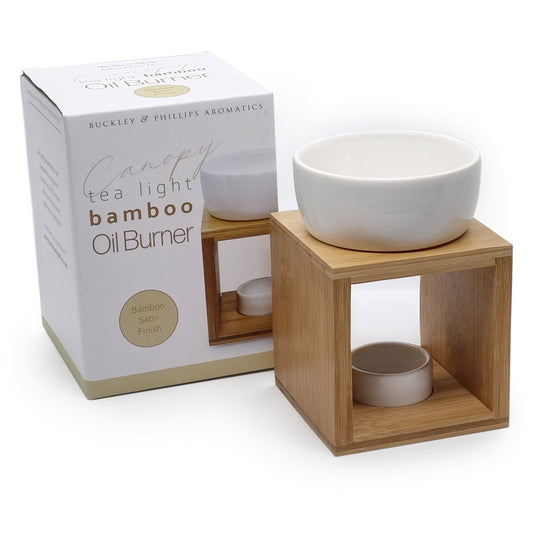 Bamboo & Ceramic Tealight Oil Burner
