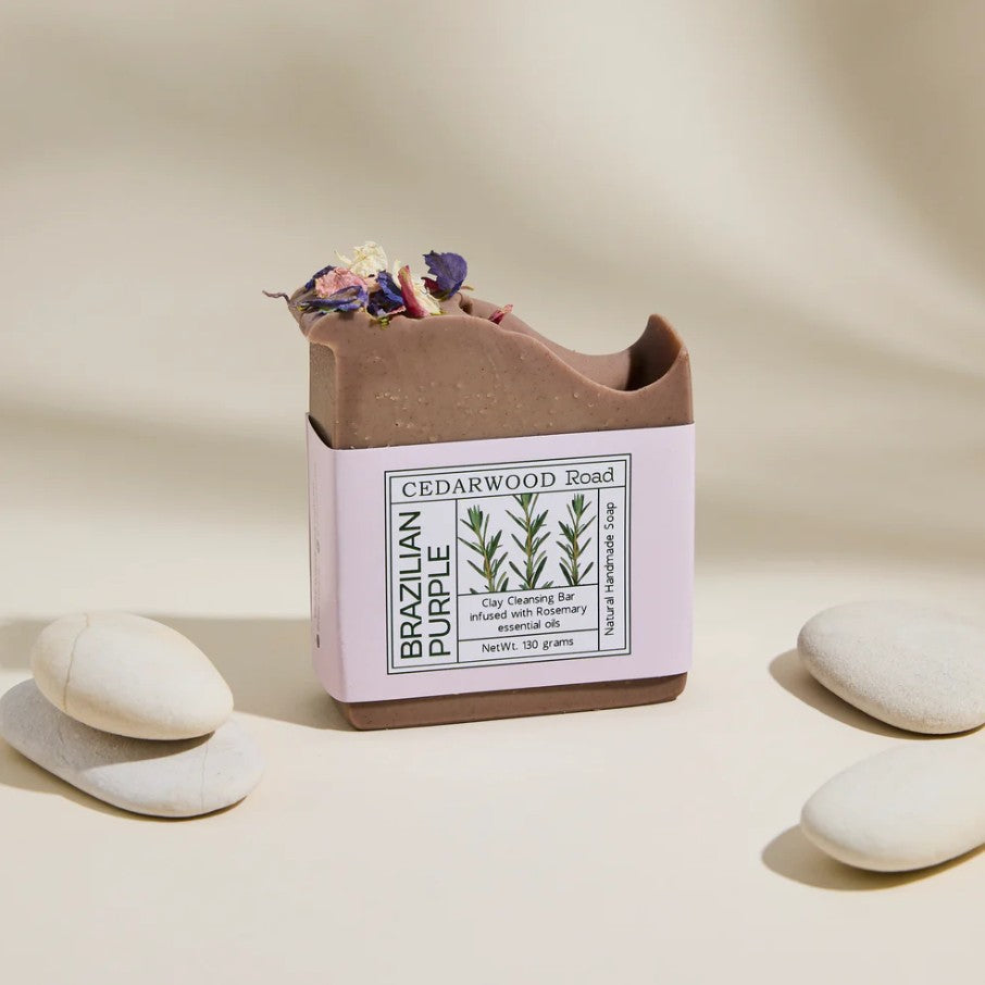 Brazilian Purple Clay Cleansing Bar with Rosemary Essential Oil