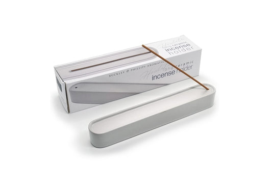 Ceramic Incense Holder Long White