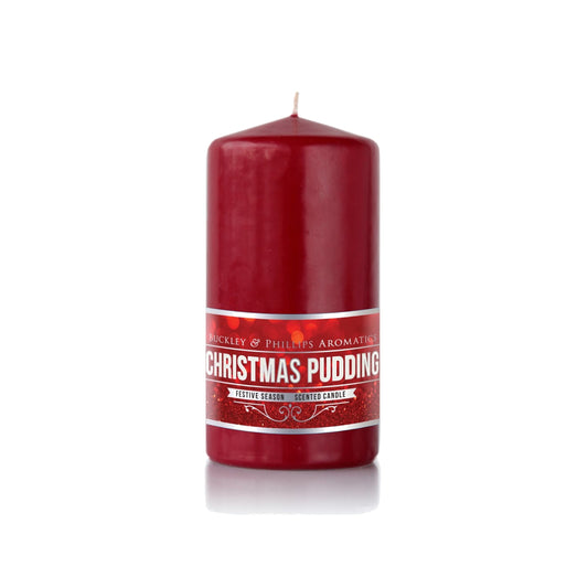 Christmas Pudding Pillar Candle