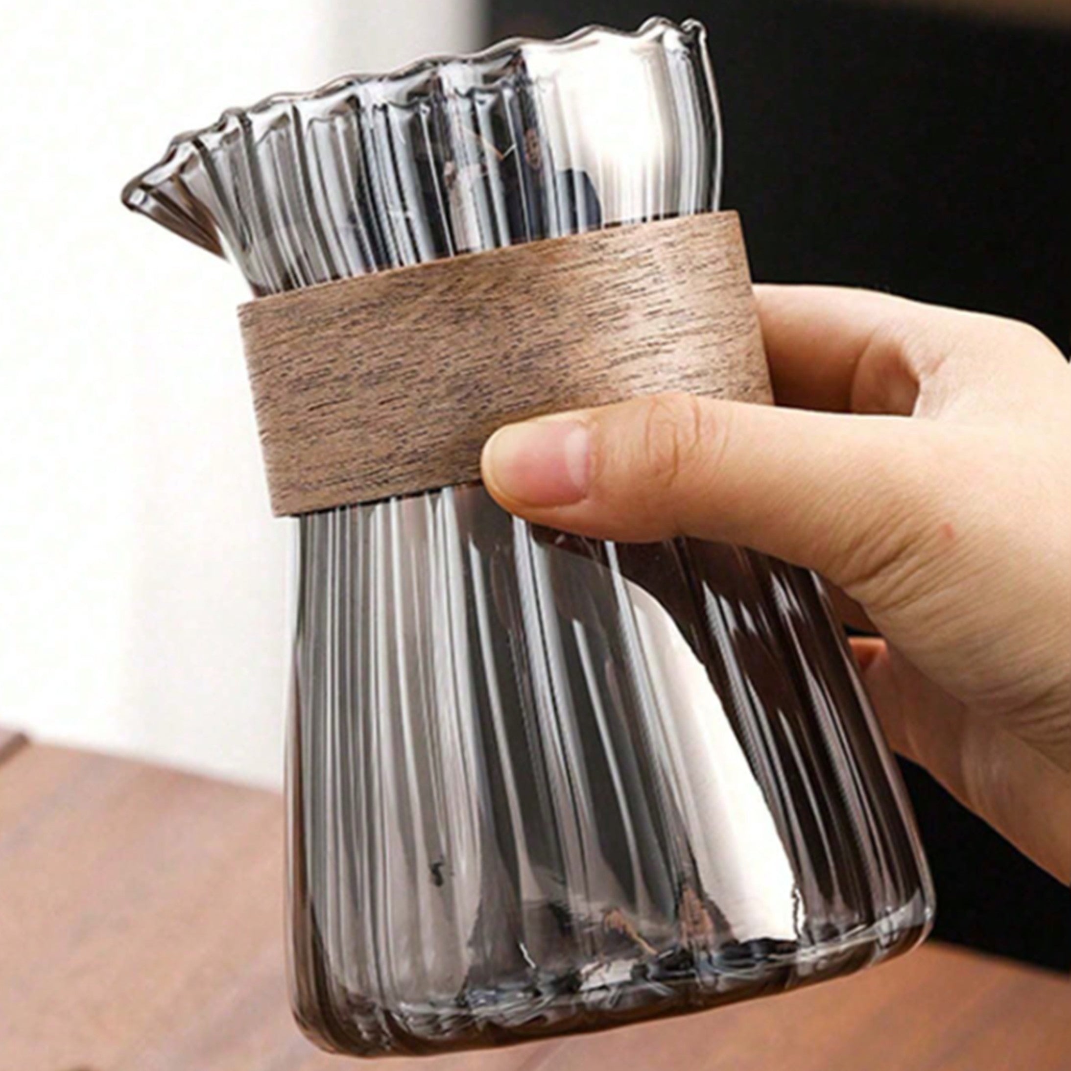 Glass Coffee Pot Vertical Stripe