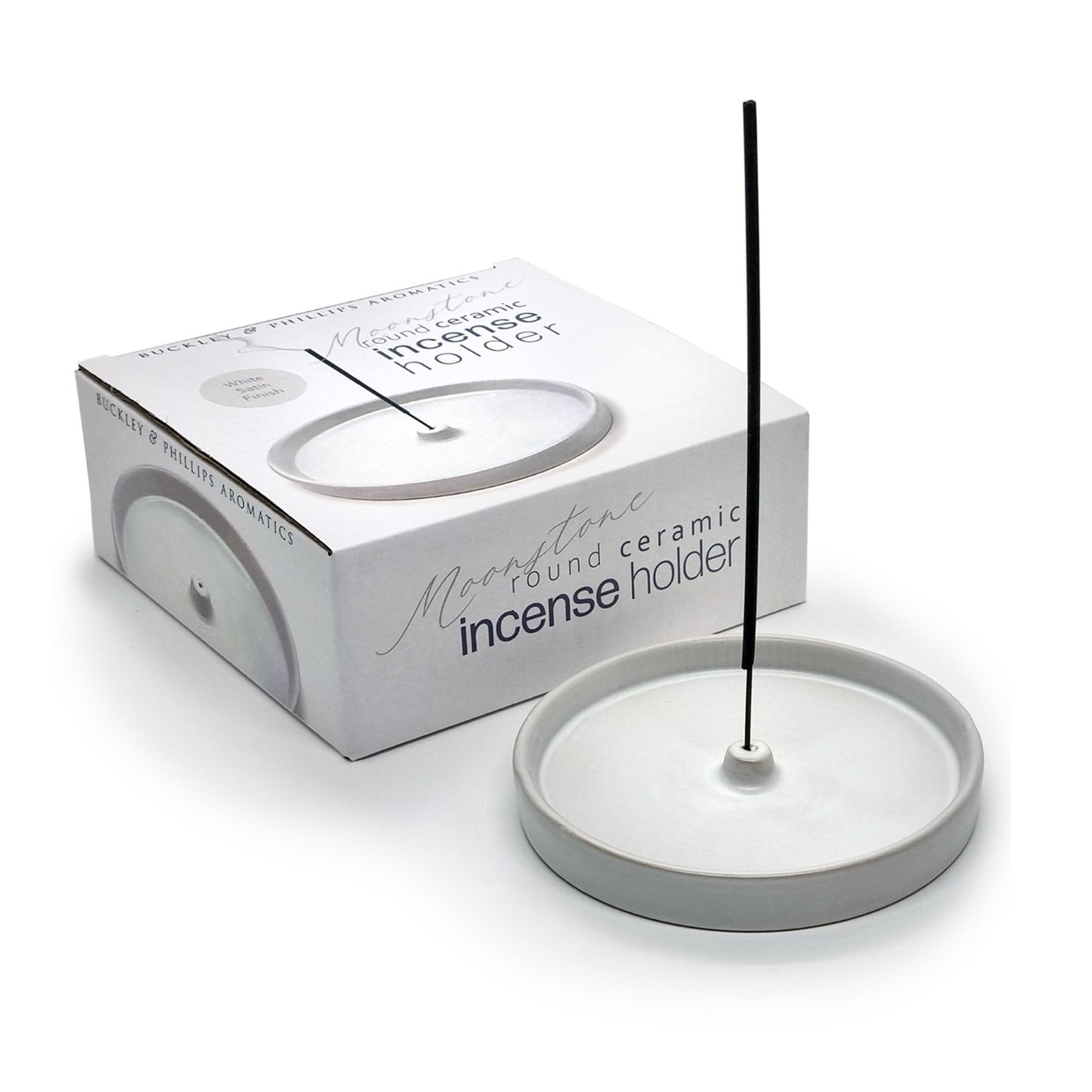 Ceramic Round Incense Holder White