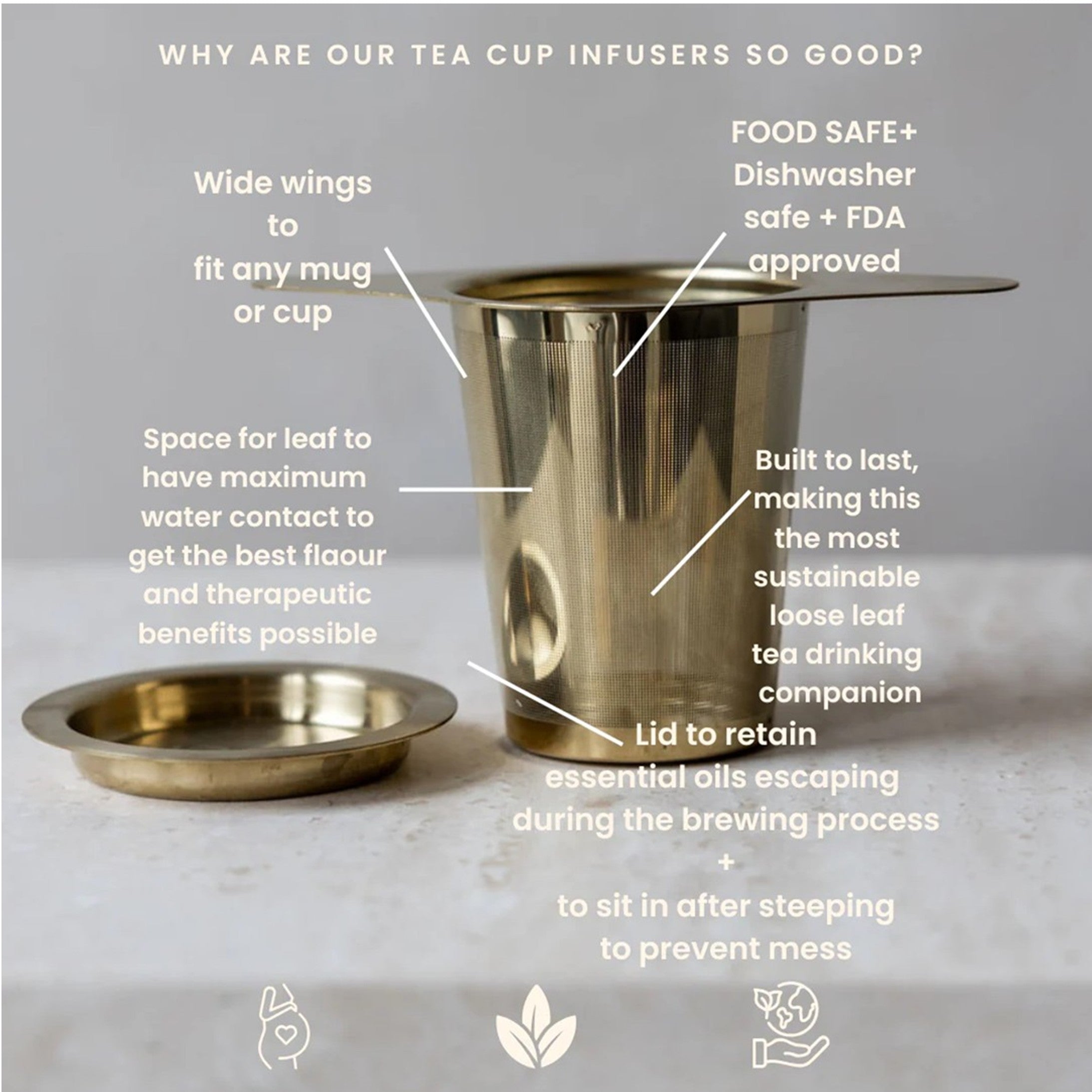 Premium Gold Tea Cup Infuser