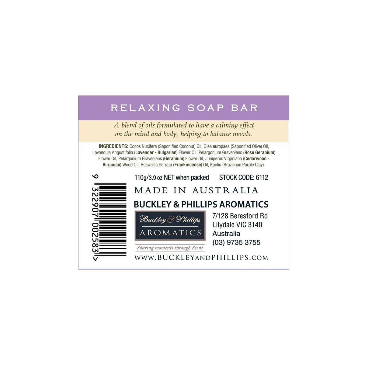 Relaxing Soap Bar