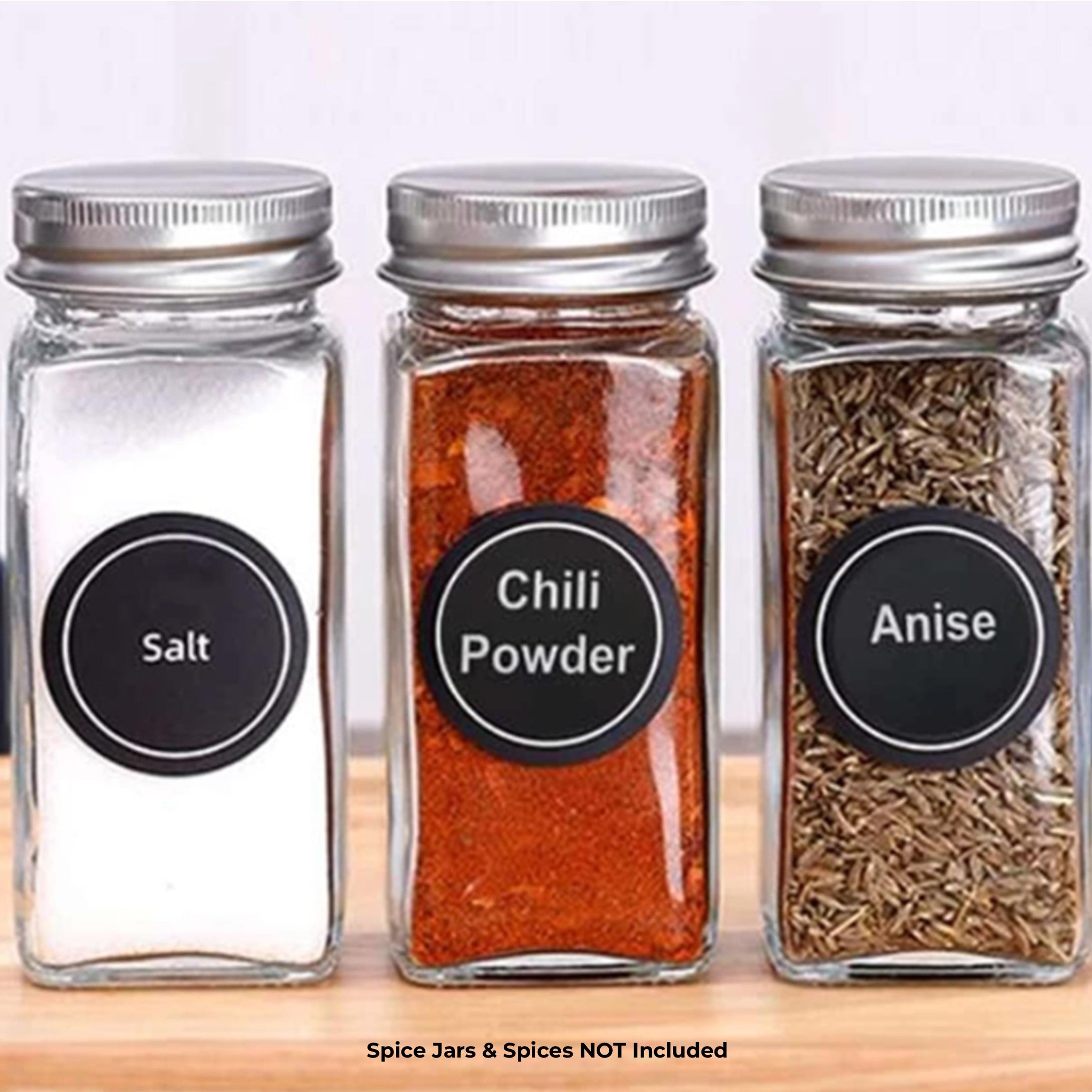 Sticker Spice Labels - Round Black