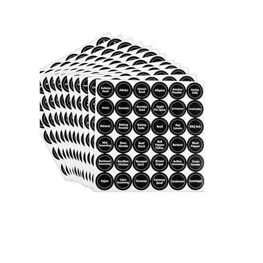 Sticker Spice Labels - Round Black