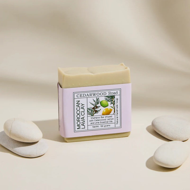Moroccan Lava Clay Shampoo Bar with Lemon, Lime & Cedarwood