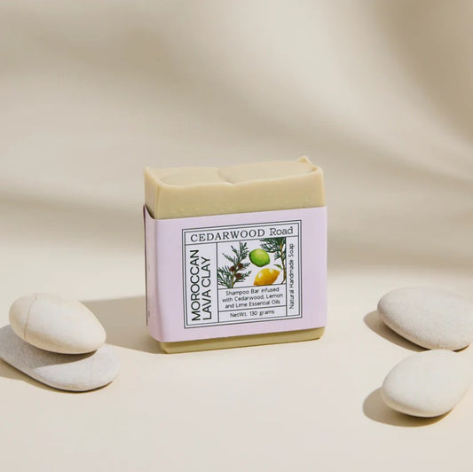 Moroccan Lava Clay Shampoo Bar with Lemon, Lime & Cedarwood