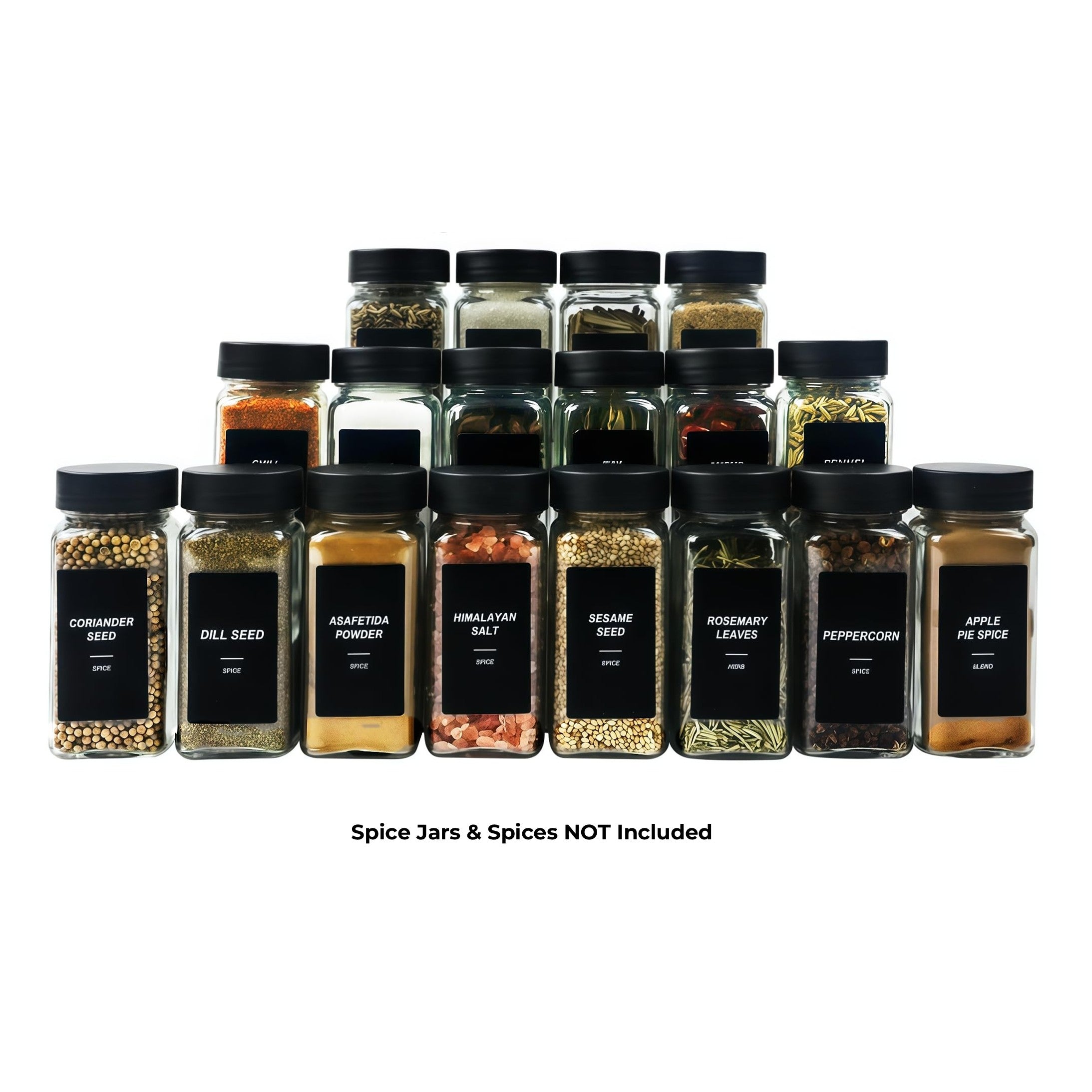 Sticker Spice Labels - Square Black