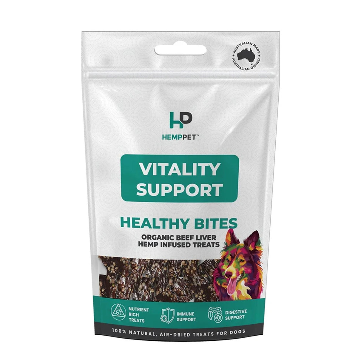 Vitality Support | Hemp Infused Organic Beef Liver Treats for Dogs | 80g