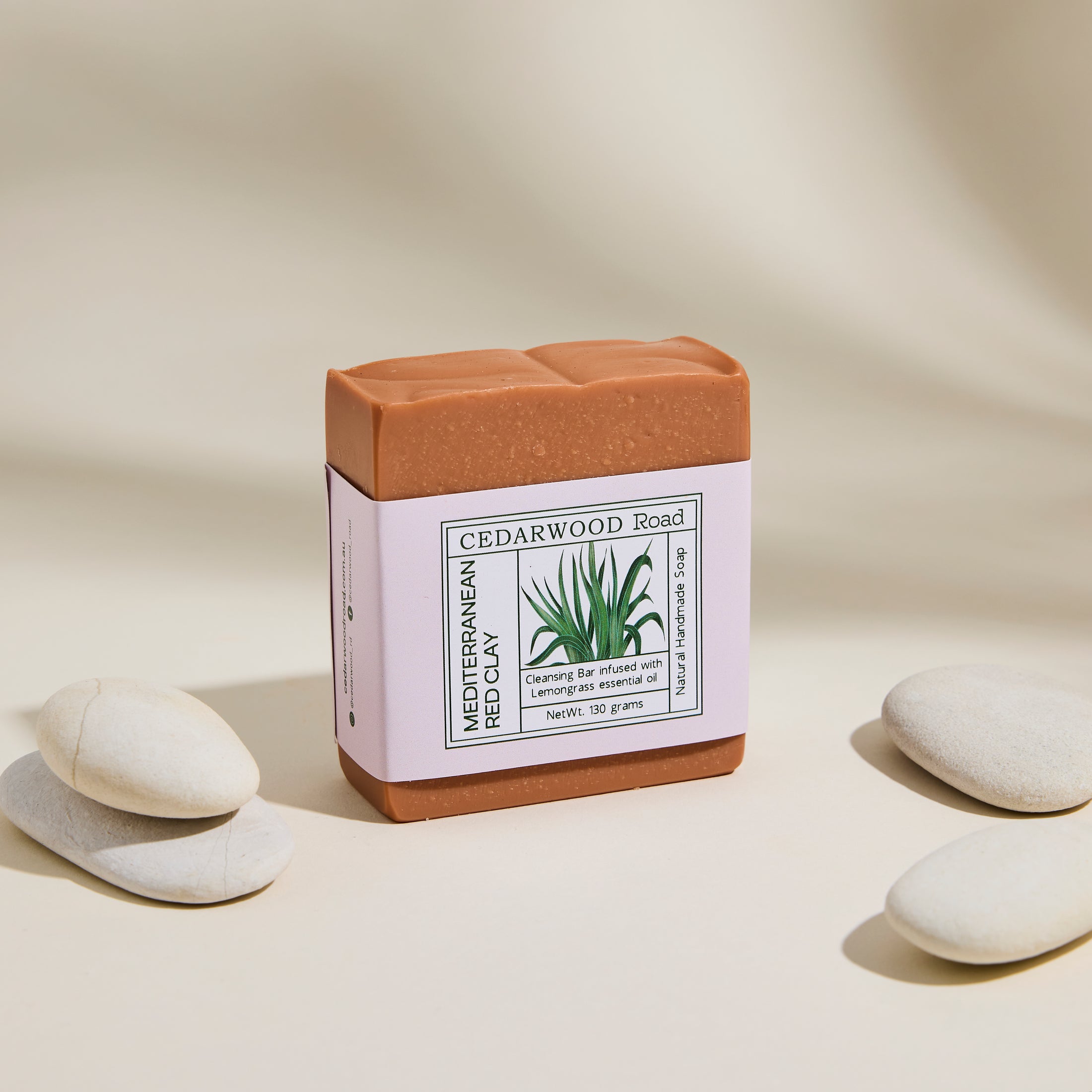 Mediterranean Red Clay Cleansing Bar with Lemongrass Essential Oil